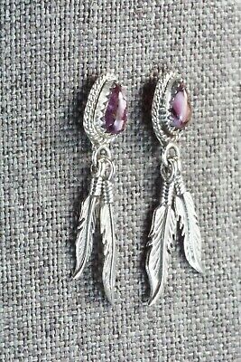 Spiny Oyster & Sterling Silver Earrings - Judy Largo