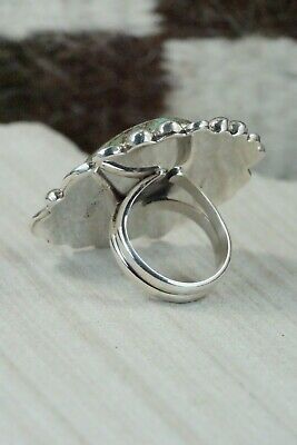 Turquoise and Sterling Silver Ring - Leslie Nez - Size 6.5