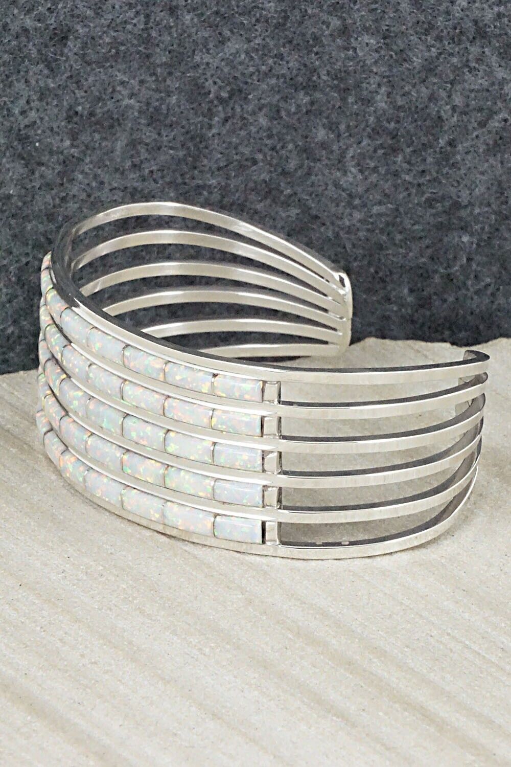 Opalite & Sterling Silver Inlay Bracelet - Anson Wallace