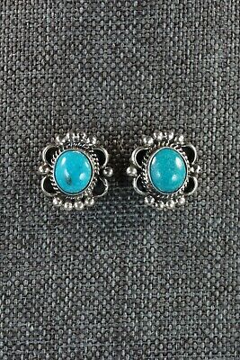 Navajo Turquoise & Sterling Silver Earrings - Jan Mariano