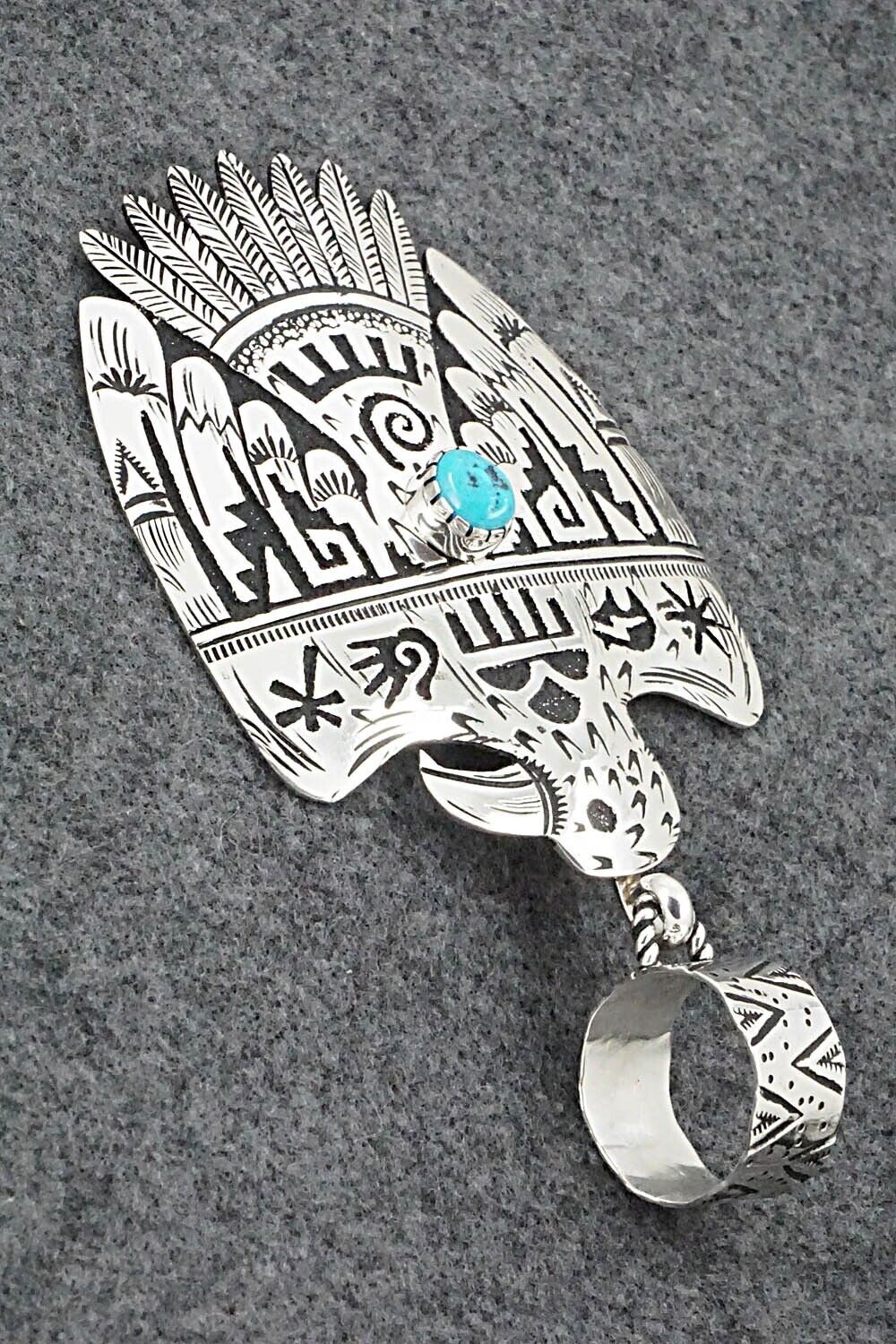 Turquoise & Sterling Silver Pendant - Richard Singer