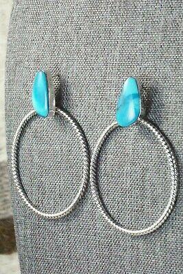Turquoise & Sterling Silver Earrings - Annie Spencer - High Lonesome Trading