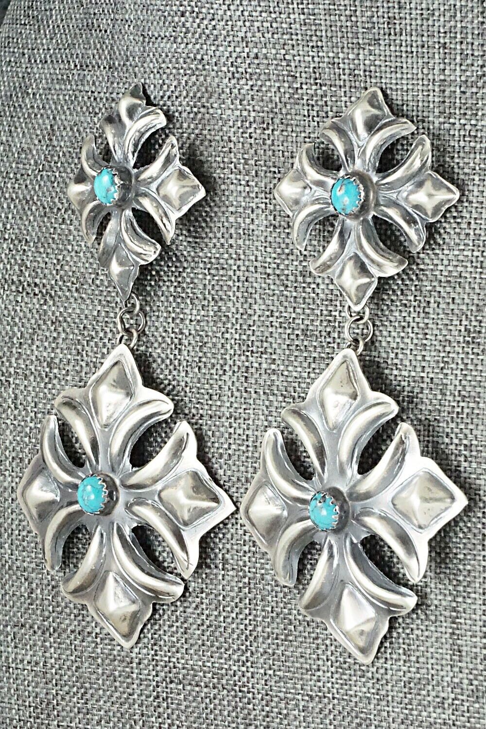 Turquoise and Sterling Silver Earrings - Tim Yazzie