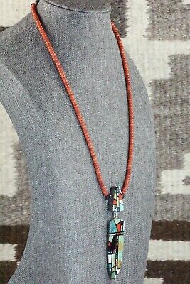 Coral, Turquoise & Sterling Silver Necklace - Chris Nieto