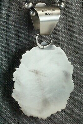 Turquoise, Coral Pendant & Sterling Silver Necklace - Tom Lewis