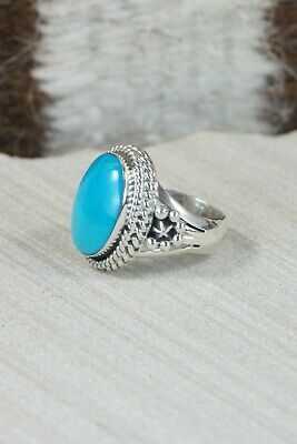 Navajo Turquoise & Sterling Silver Ring - Sheena Jack - Size 4.75