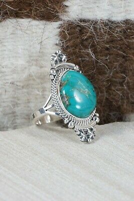 Navajo Turquoise & Sterling Silver Ring - Daniel Benally - Size 10.25