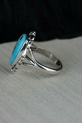 Navajo Turquoise and Sterling Silver Ring - Daniel Benally - Size 9 - High Lonesome Trading