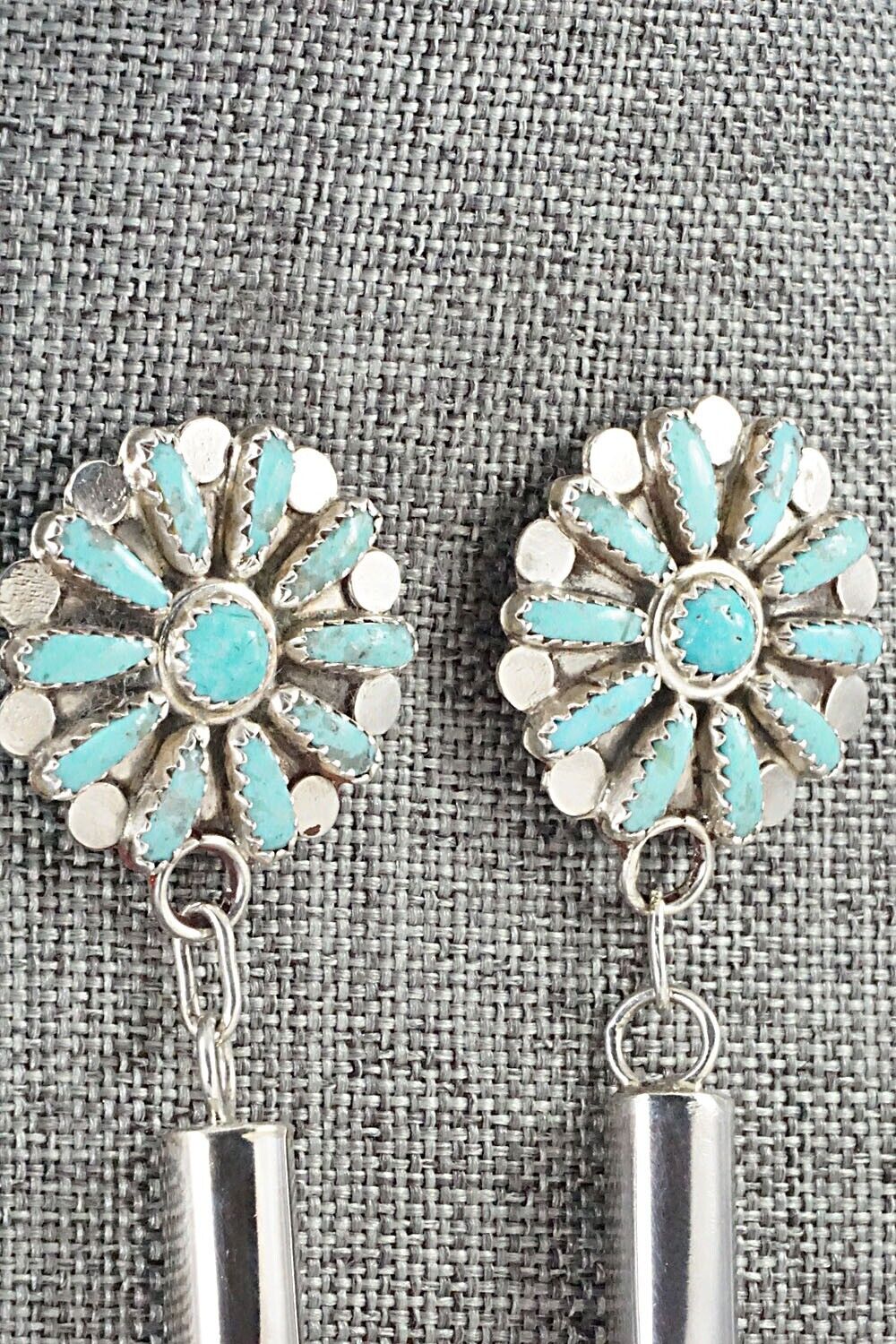 Turquoise & Sterling Silver Earrings - Lavell Byjoe