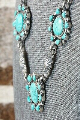 Turquoise & Sterling Silver Necklace - Annie Spencer - Navajo