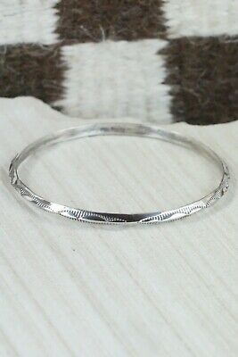 Navajo Sterling Silver Bangle Cuff - Elaine Tahe