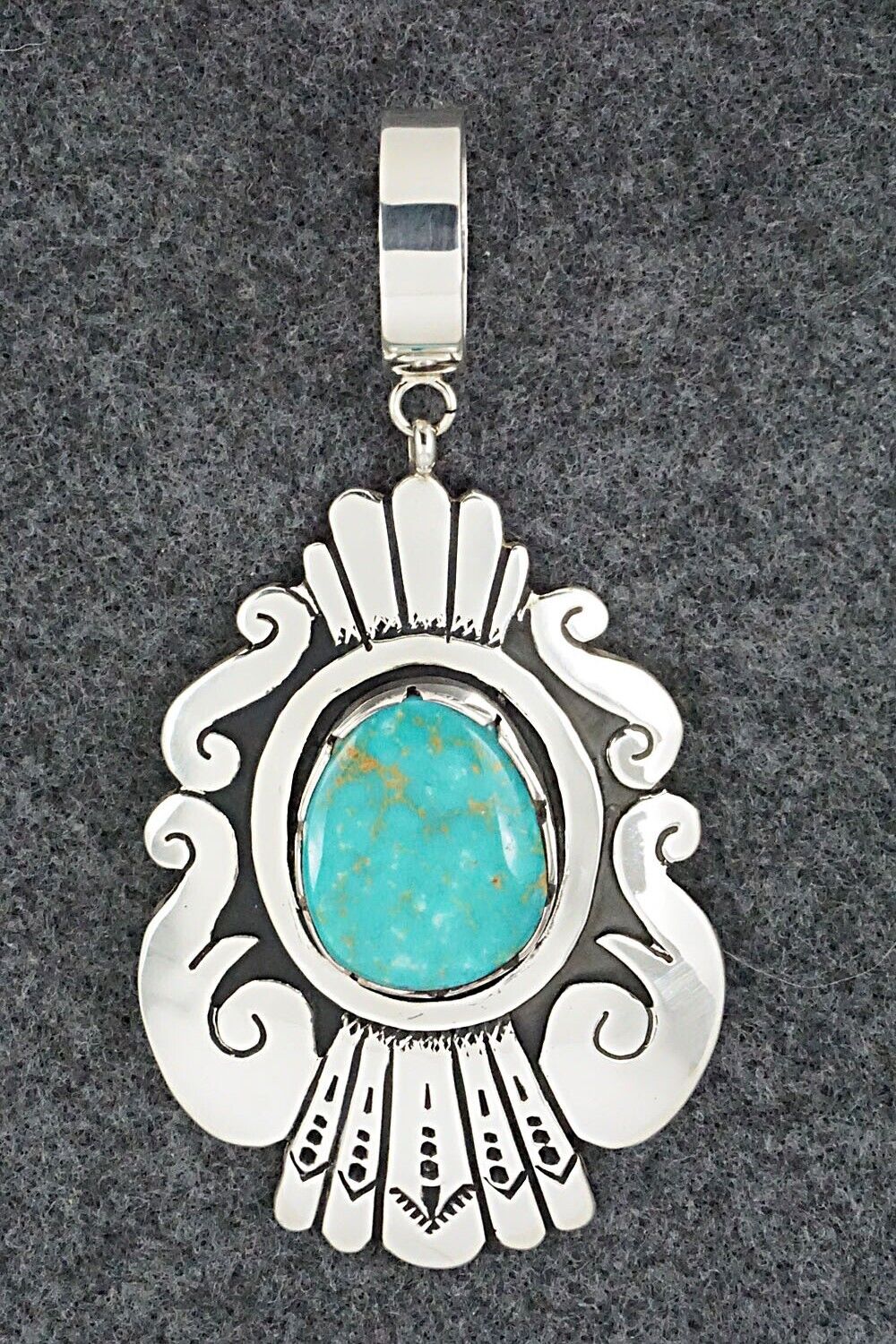 Turquoise & Sterling Silver Pendant - Rosita Singer