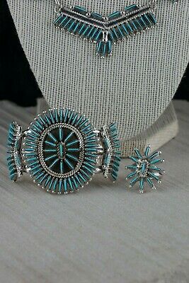 Zuni Turquoise & Sterling Silver Necklace Set - Johnny Bellson - High Lonesome Trading