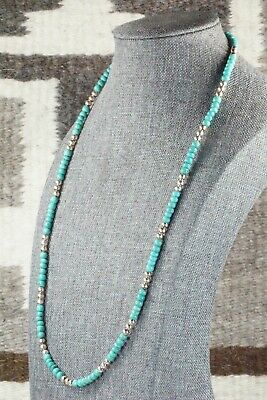 Turquoise & Sterling Silver Necklace - Navajo