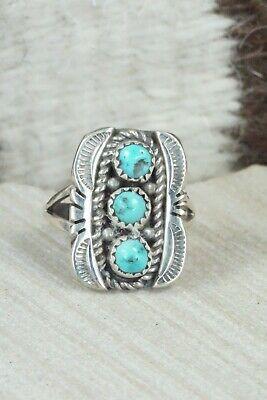 Turquoise and Sterling Silver Ring - Janice Johnson - Size 9 - High Lonesome Trading