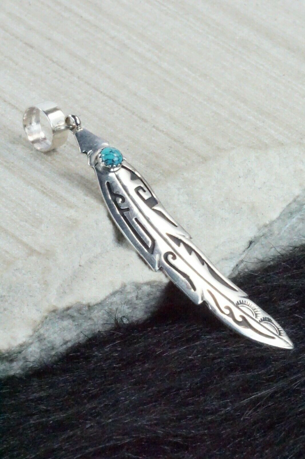 Turquoise & Sterling Silver Pendant - Richard Singer