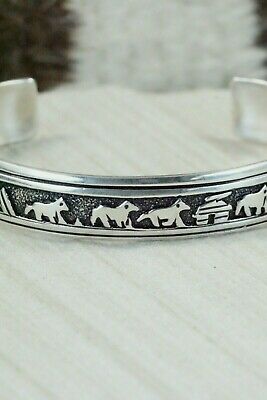 Navajo Sterling Silver Storyteller Bracelet - Richard Singer