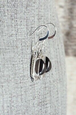 Onyx and Sterling Silver Earrings - Sharon McCarthy