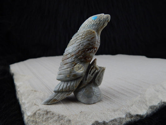 Eagle Zuni Fetish Carving - Ben Kaamasee - High Lonesome Trading