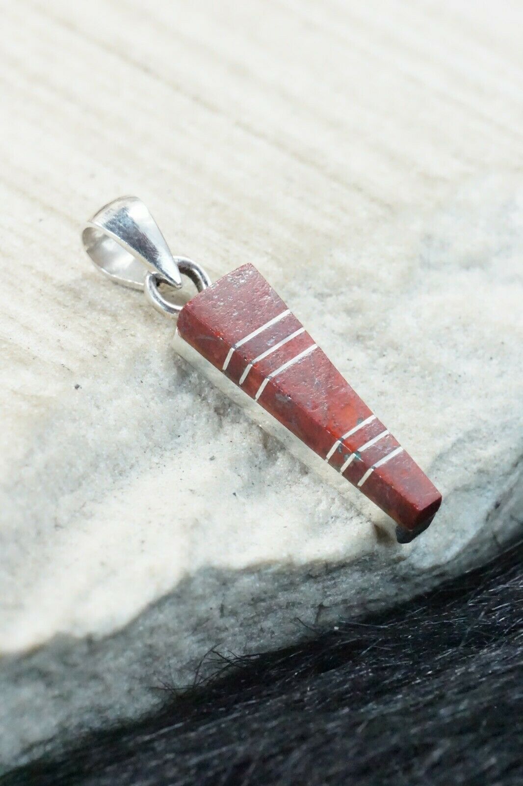 Coral & Sterling Silver Pendant - MaDerral Kallestewa