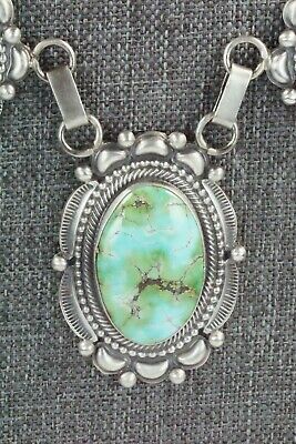 Turquoise & Sterling Silver Necklace and Earrings Set - Tom Lewis