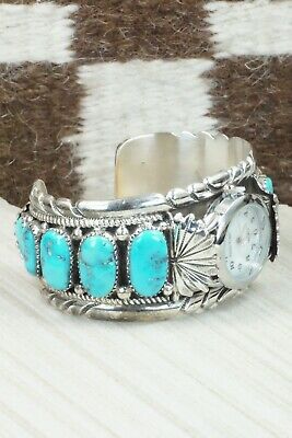 Turquoise and Sterling Silver Watch Bracelet - Robert Leekya