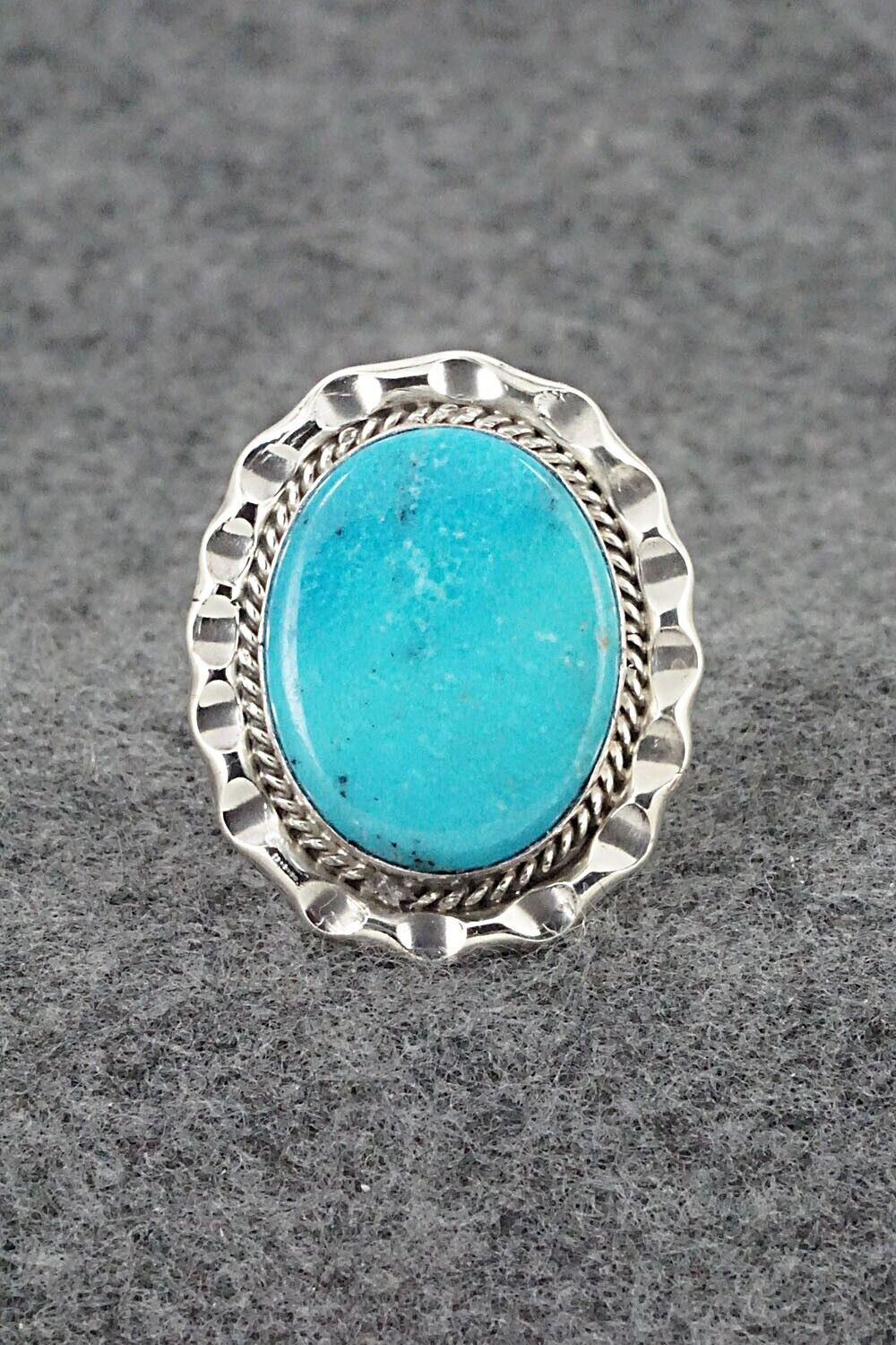 Turquoise & Sterling Silver Ring - Samuel Yellowhair - Size 8