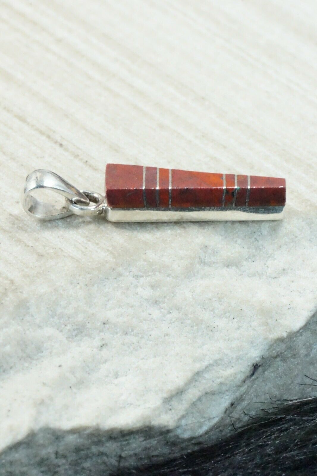 Coral & Sterling Silver Pendant - MaDerral Kallestewa