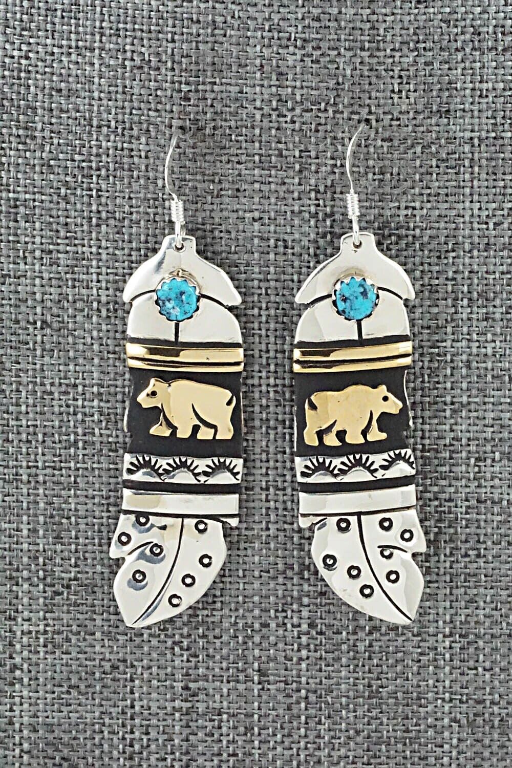 Turquoise & Sterling Silver Earrings - Rosita Singer