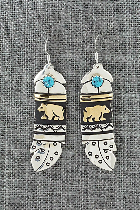 Turquoise & Sterling Silver Earrings - Rosita Singer