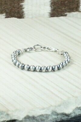 Sterling Silver Navajo Pearl Link Bracelet - Jan Mariano