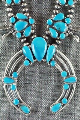 Turquoise & Sterling Silver Squash Blossom Set - Raymond Delgarito