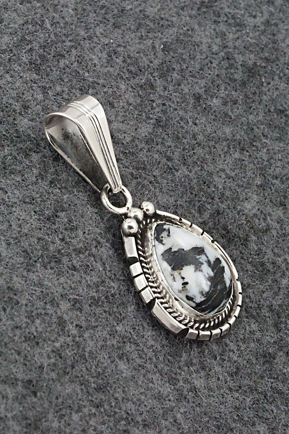 White Buffalo & Sterling Silver Pendant - Samuel Yellowhair