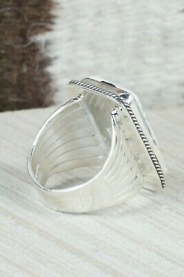 White Buffalo & Sterling Silver Ring - Akee Douglas - Size 12