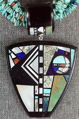 Turquoise, Multi Stone Pendant & Sterling Silver Necklace - Chris Nieto