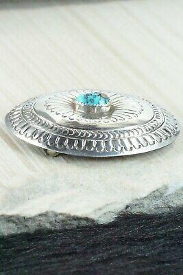 Turquoise & Sterling Silver Belt Buckle - Carson Blackgoat - High Lonesome Trading