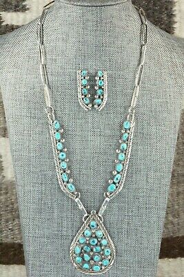 Turquoise & Sterling Silver Necklace and Earrings - Darlene Begay
