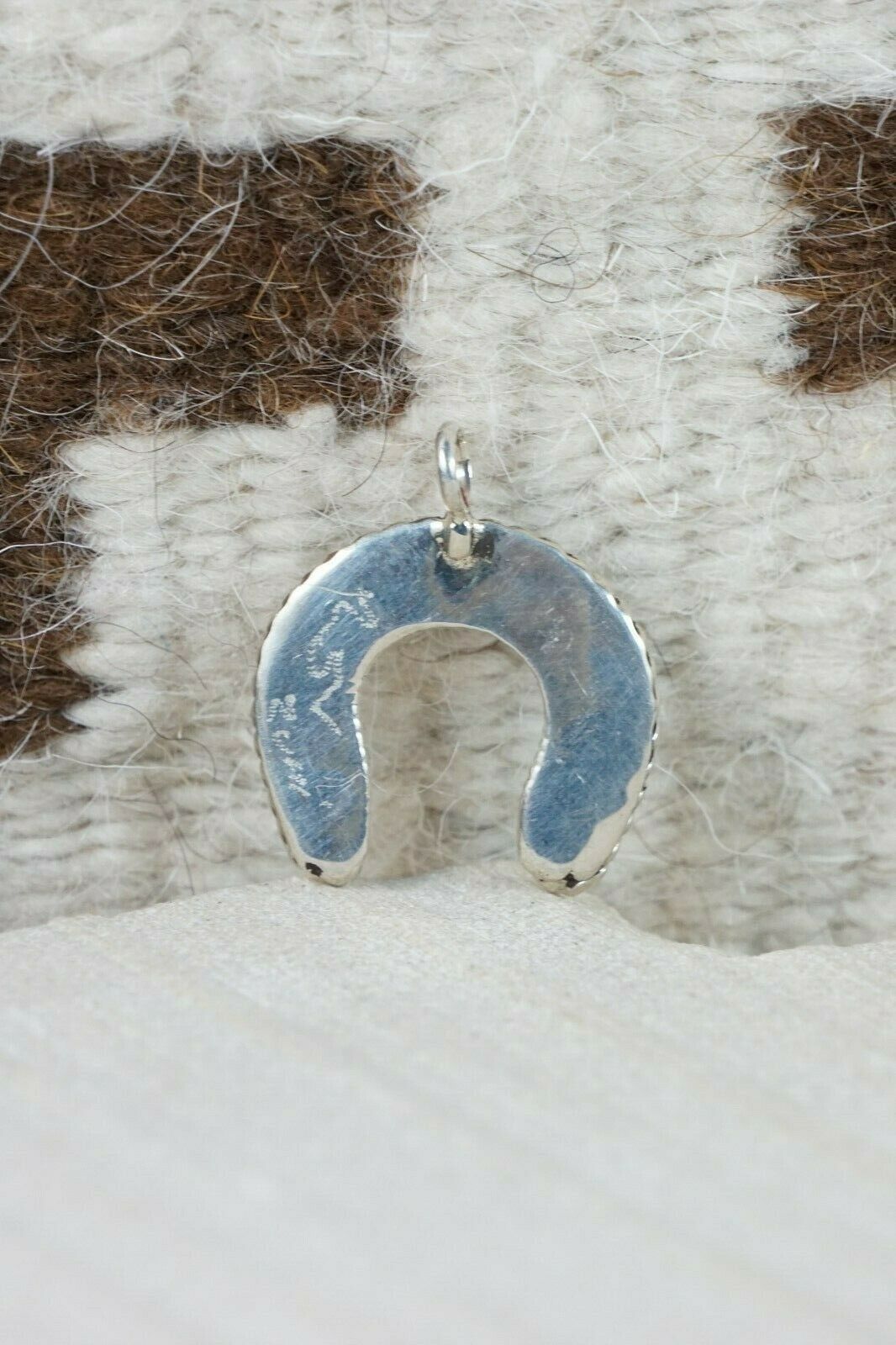 Zuni Turquoise & Mother of Pearl Sterling Silver Sunface Pendant - Janice Lalio - High Lonesome Trading