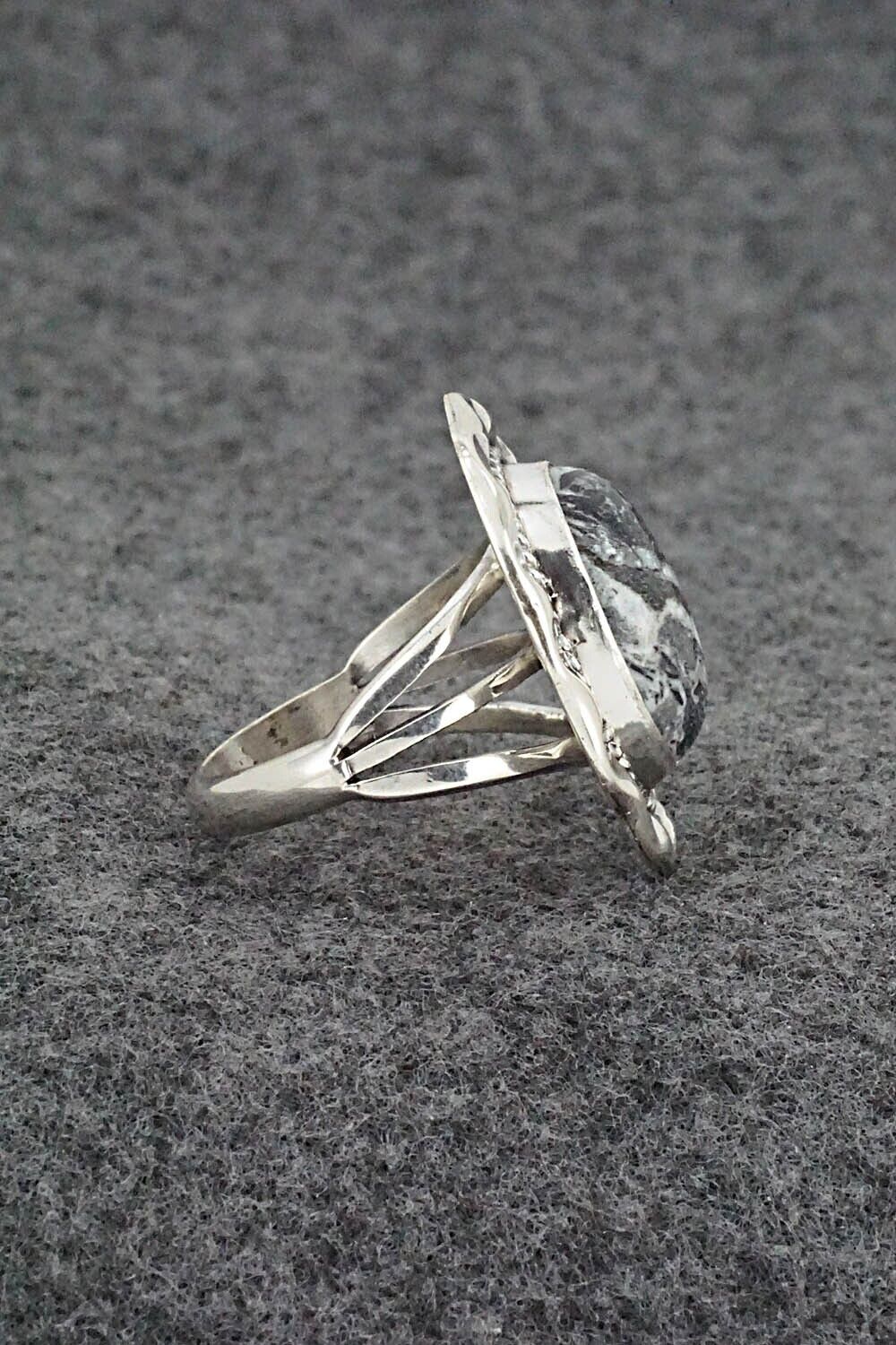 White Buffalo & Sterling Silver Ring - Samuel Yellowhair - Size 7.5