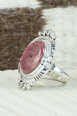 Spiny Oyster & Sterling Silver Ring - Daniel Benally - Size 10