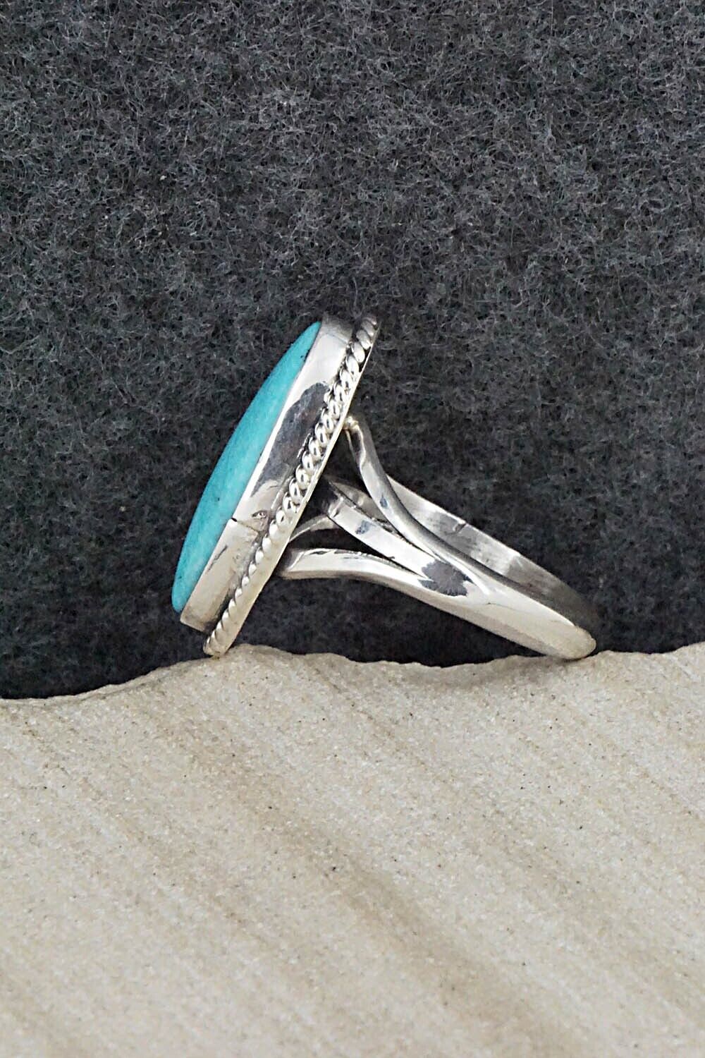 Turquoise & Sterling Silver Ring - Mark Barney - Size 7.25