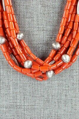 Coral & Sterling Silver Necklace - Isabelle John