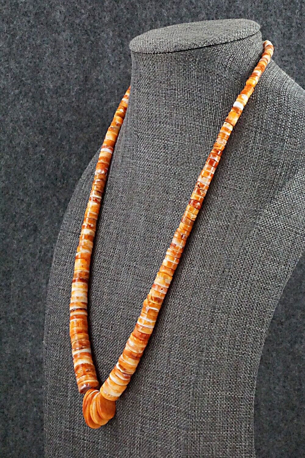Spiny Oyster & Turquoise Necklace - Helen Tsosie