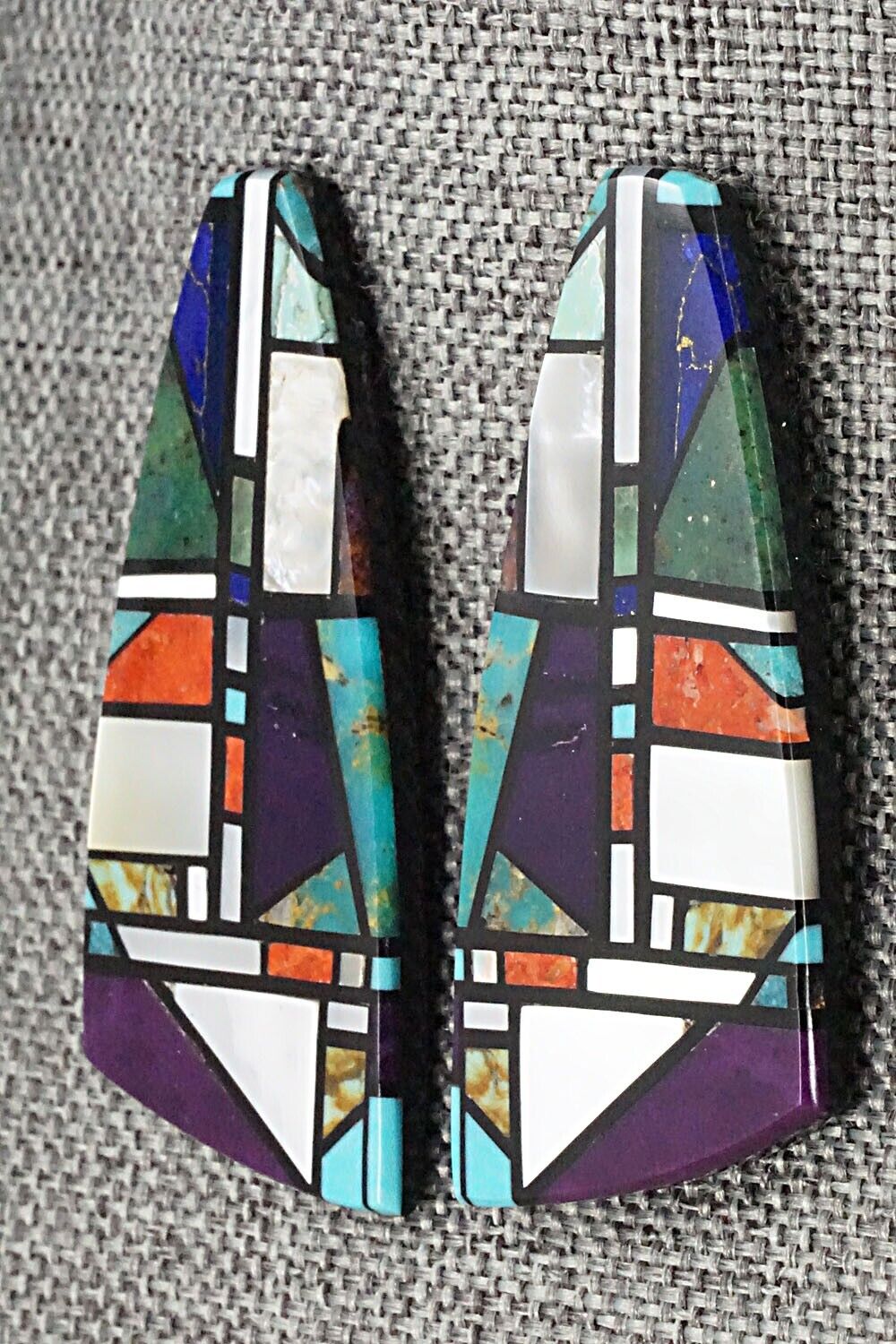 Multi Stone Inlay Earrings - Chris T. Nieto