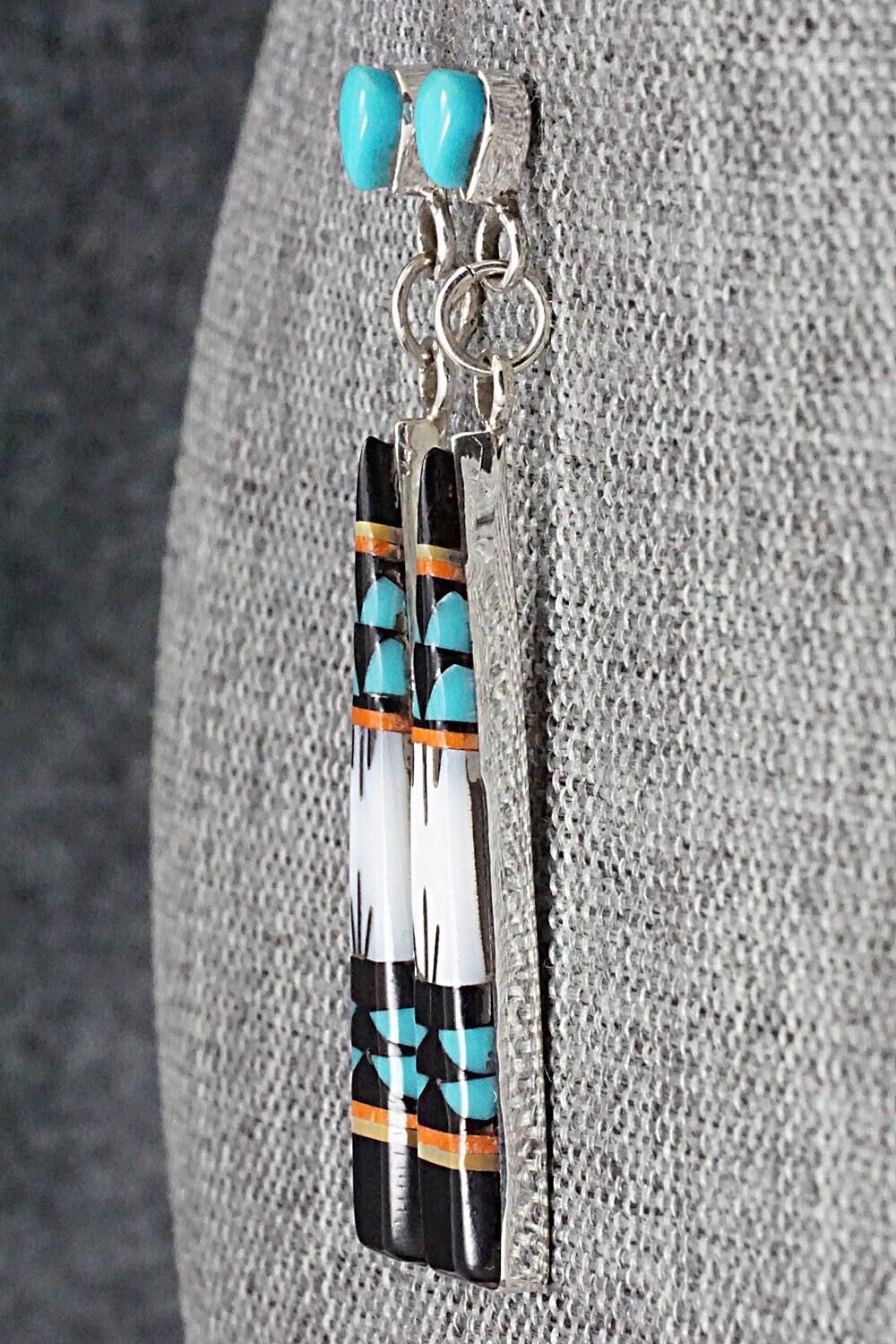 Multi Stone Inlay & Sterling Silver Earrings - Fernando Lemintino