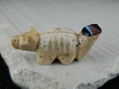 Wolf Zuni Fetish - Brandon Phillips - Zuni Wolf Carving - High Lonesome Trading