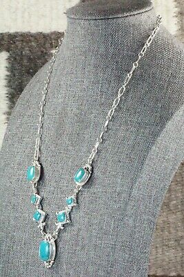 Turquoise & Sterling Silver Necklace - Lee Shorty