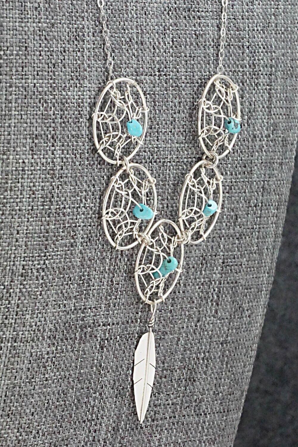 Turquoise & Sterling Silver Necklace - Lorenzo Arviso Jr.