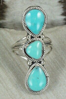 Turquoise and Sterling Silver Ring - Bucky Belin - Size 11.75