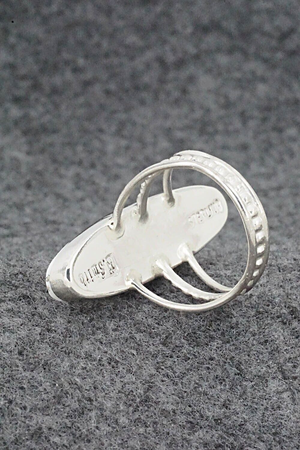 White Buffalo & Sterling Silver Ring - Harold Smith - Size 8